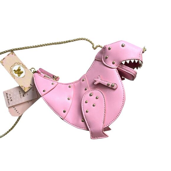 Milk Bean Handbags - Fabulous Pink Dinosaur T-Rex Crossbody Purse  Novelty NWT